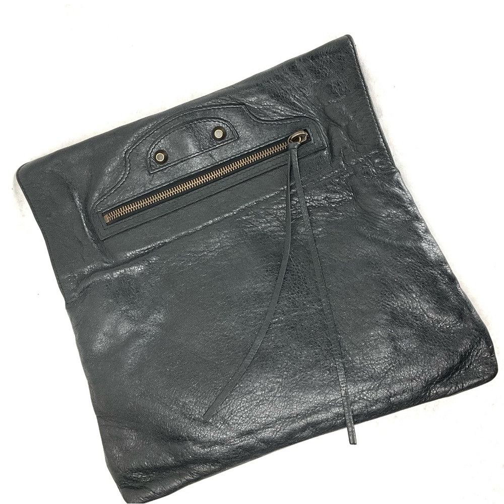 Balenciaga Black Classic Envelope Leather Clutch Bag - Picture 5 of 12